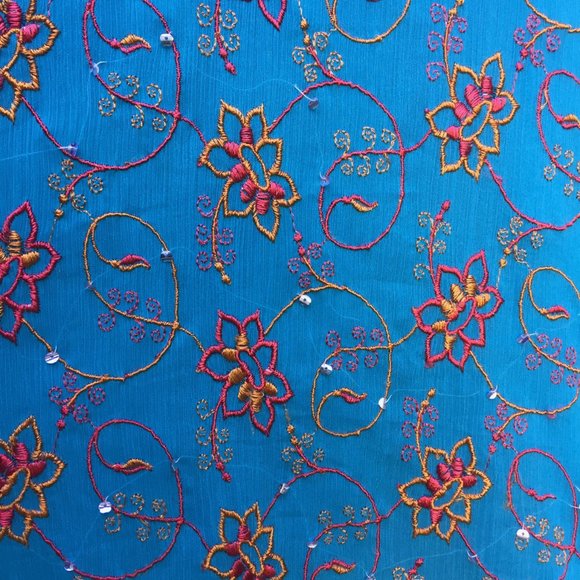 Turquoise Embroidered Shalwar Kameez 2-Piece Set - Picture 3 of 8